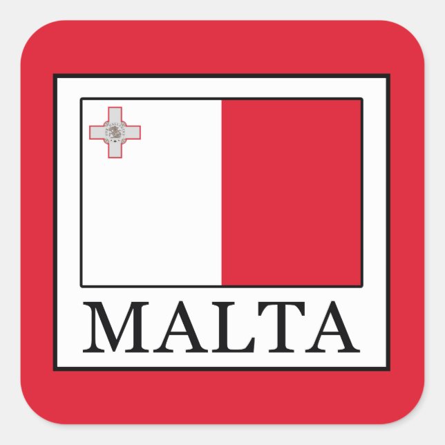 Pegatina Cuadrada Malta (Anverso)