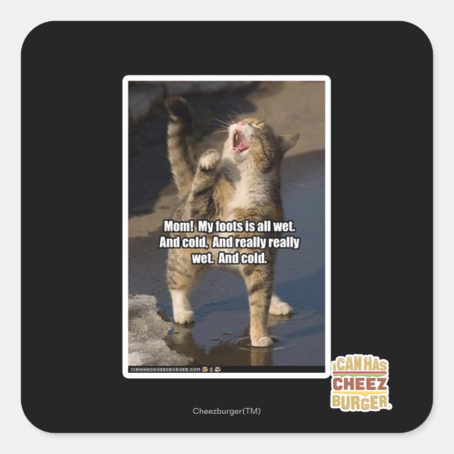 Pegatina Cuadrada ¡Mamá! (Anverso)