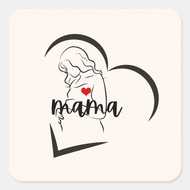 PEGATINA CUADRADA MAMA (Anverso)