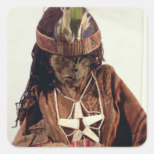 Pegatina Cuadrada Mamá adornada con joyas de hueso, c.200 a.C.