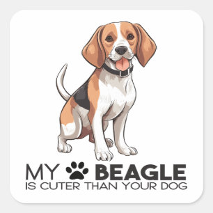 Pegatina Cuadrada Mamá Beagle Divertida Perro Amante Papá Cachorro L