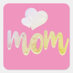 Pegatina Cuadrada Mamá - Corazón