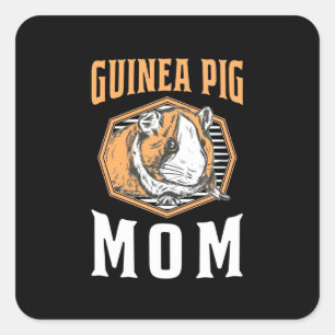 Pegatina Cuadrada Mamá de cerdo de Guinea