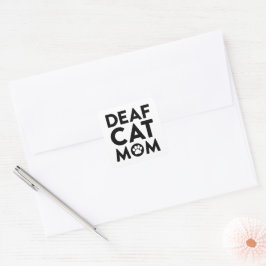 Pegatina Cuadrada Mamá de gato sorda