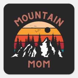 Pegatina Cuadrada Mamá de montaña