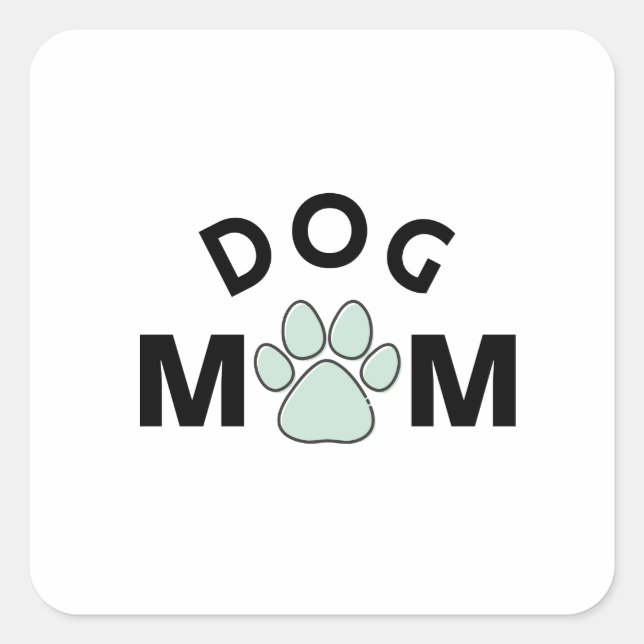 Pegatina Cuadrada Mamá de perro (Anverso)