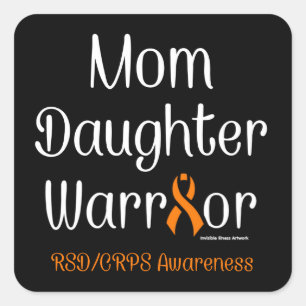 Pegatina Cuadrada Mamá hija guerrera... RSD/CRPS