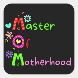 Pegatina Cuadrada MAMÁ MAESTRO DE LA MADRE divertido día de la madre