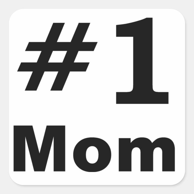 Pegatina Cuadrada Mamá número uno (Anverso)