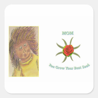 Pegatina Cuadrada Mamá, tu mejor semilla