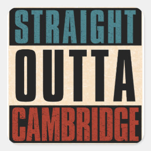 Pegatina Cuadrada Mamáes Straight Outta Cambridge Massachusetts