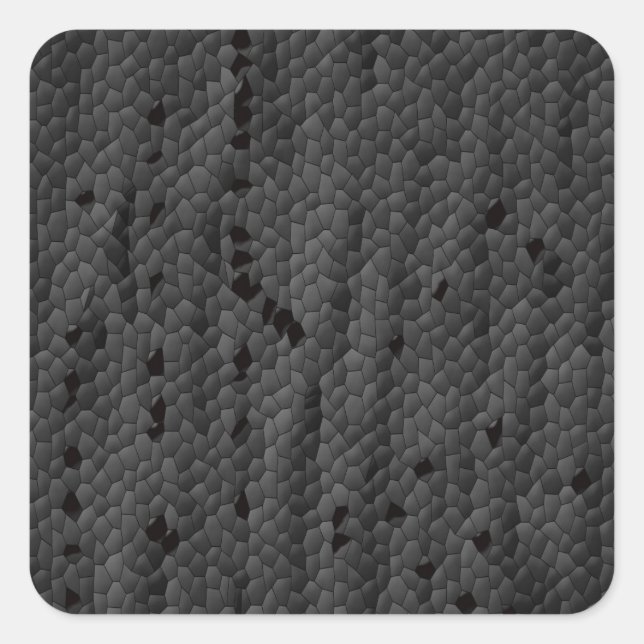 Pegatina Cuadrada Mamba negra ilustrada, arte (Anverso)