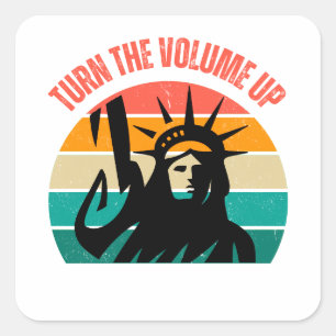 Pegatina Cuadrada Mamdani Turn The Volume Up New York Mayor
