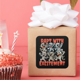 Pegatina Cuadrada Mamitas bailarinas divertidas violan con emoción