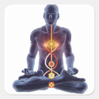 Pegatina Cuadrada man chakras
