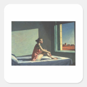 Pegatina Cuadrada Mañana Sol - Edward Hopper