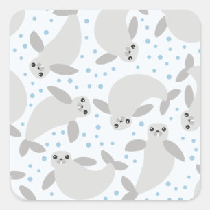 Pegatina Cuadrada manatí