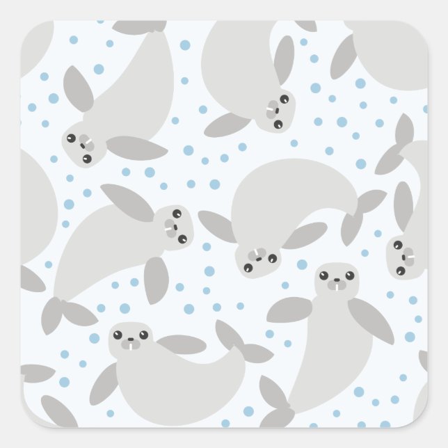 Pegatina Cuadrada manatí (Anverso)