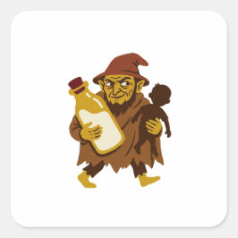 Pegatina Cuadrada Manci Bottle