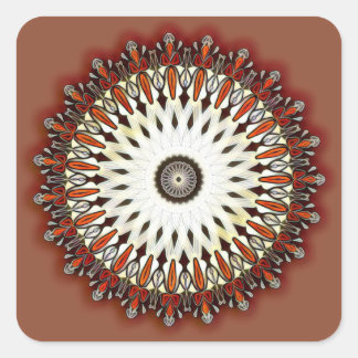 Pegatina Cuadrada Mandala de cobre rico