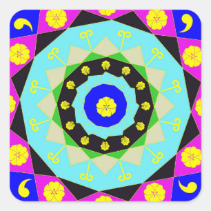 Pegatina Cuadrada Mandala:Decorativo