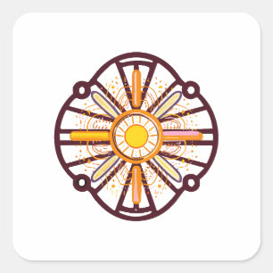 Pegatina Cuadrada mandala Lumber flagmandala Lumber Pen