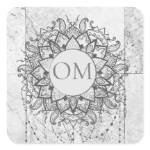 Mandala on Silver Marble  