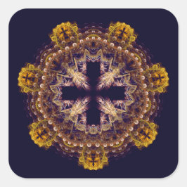 Pegatina Cuadrada Mandala transversal fractal