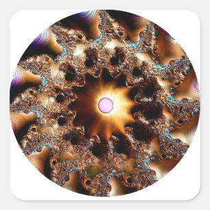 Pegatina Cuadrada Mandelbrot Fractal