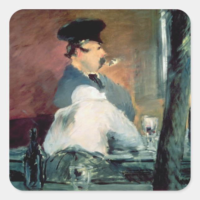 Pegatina Cuadrada Manet | Bar, 1878-79 (Anverso)