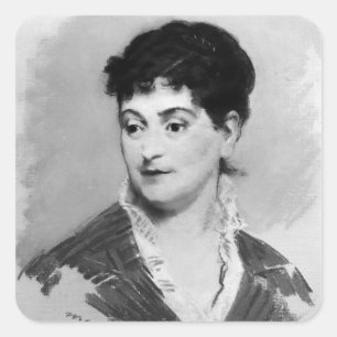 Pegatina Cuadrada Manet   Retrato de Madame Emile Zola, 1874