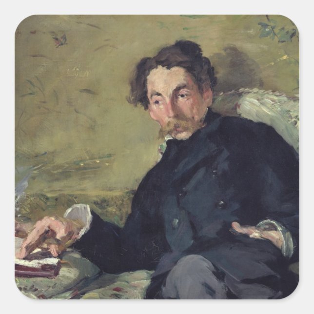 Pegatina Cuadrada Manet | Stephane Mallarme 1876 (Anverso)