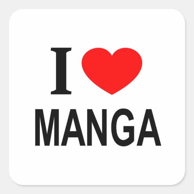PEGATINA CUADRADA ❤️ MANGA ME ENCANTA MANGA I HEART MANGA (Anverso)