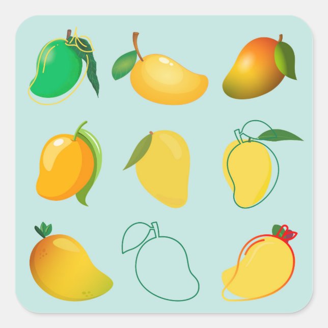 Pegatina Cuadrada Mango Fresco (Anverso)