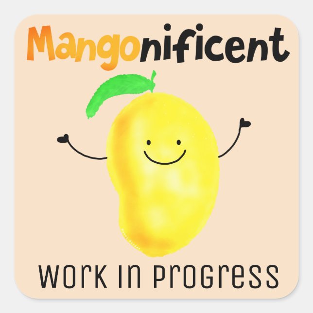 Pegatina Cuadrada Mango Pun positivo - Todos los días son maniobrero (Anverso)