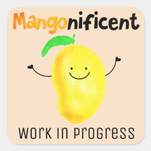 Pegatina Cuadrada Mango Pun positivo - Todos los días son maniobrero