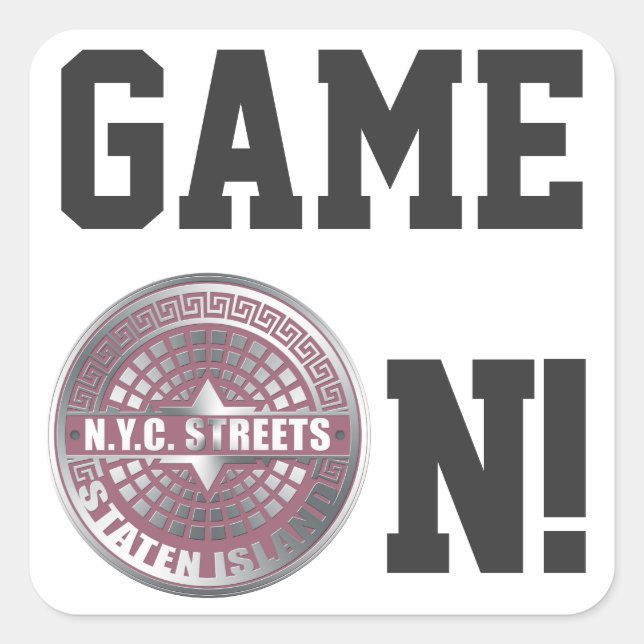 Pegatina Cuadrada Manhole Covers Staten Island (Anverso)