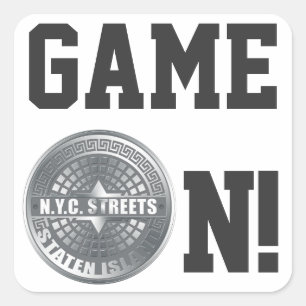 Pegatina Cuadrada Manhole Staten Island Gray