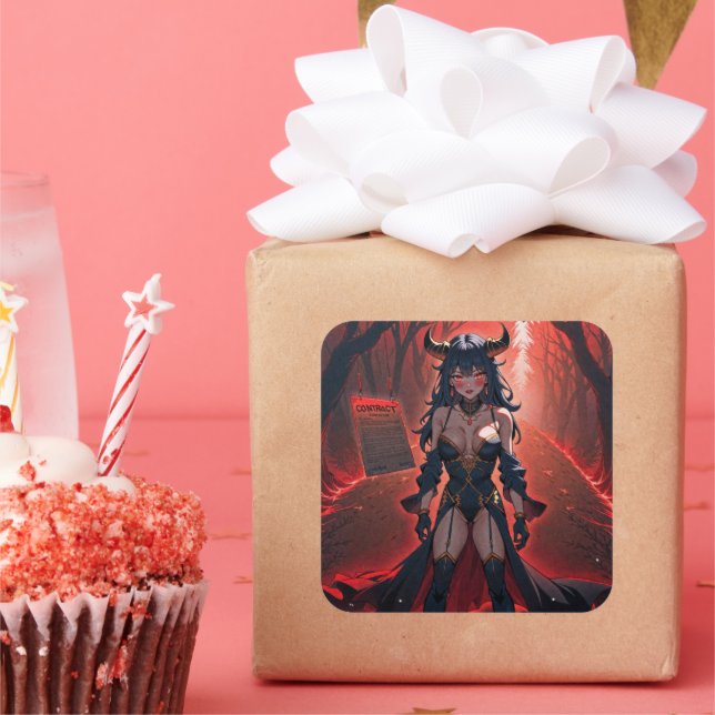 Pegatina Cuadrada Manifestación con contacto en Crossroads, Anime De (Fiesta)