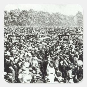 Pegatina Cuadrada Manifestación de Grandes Votos para Mujeres en Hyd