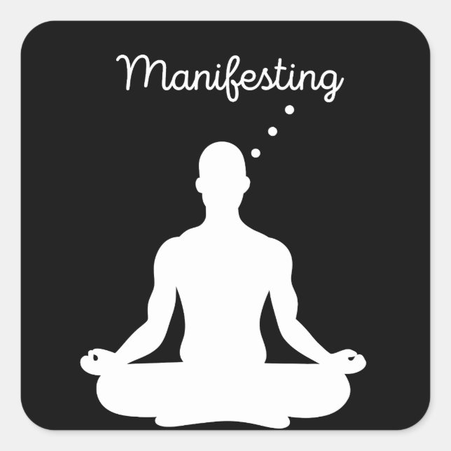 Pegatina Cuadrada Manifiesto de la meditación visual para vibracione (Anverso)