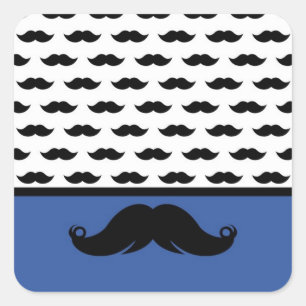 Pegatina Cuadrada Manillar moderno Mustache Mustache Stache