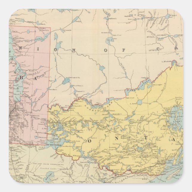 Pegatina Cuadrada Manitoba (Anverso)