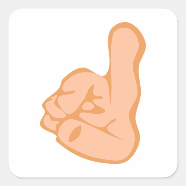 Pegatina Cuadrada Mano dedo índice index finger (Anverso)