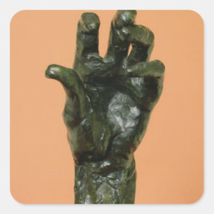 Pegatina Cuadrada Mano izquierda grande (bronce)