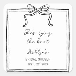 Pegatina Cuadrada Mano simple dibujada: las sombras atando al Pegati