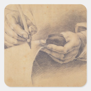Pegatina Cuadrada Manos de dibujo, 1798