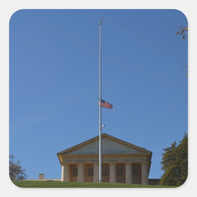 Pegatina Cuadrada Mansión Curtis-Lee (Casa Arlington) (Anverso)