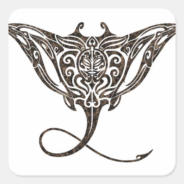 Pegatina Cuadrada Manta Ray (Anverso)