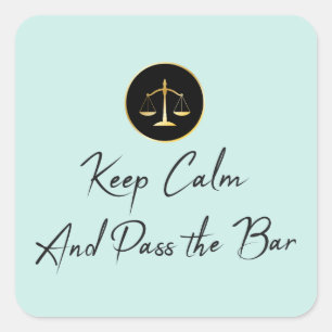 Pegatina Cuadrada Mantén la calma. Pase el Bar.